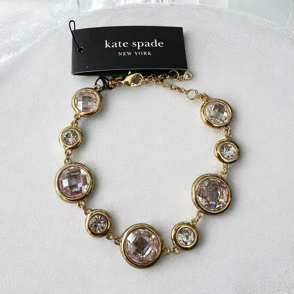 RARE‎ Kate Spade NWT On the Dot bracelet Clear/ gold
